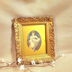 Vintage Framed Victorian Girl Print